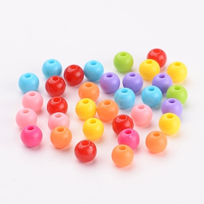 Mixed Color Acrylic Jewelry Beads X-PAB702Y-1
