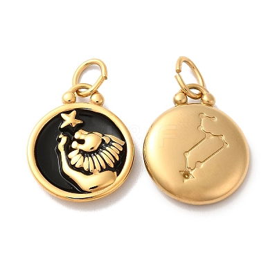 Ion Plating(IP) 304 Stainless Steel Enamel Pendants STAS-A080-43G-07-1