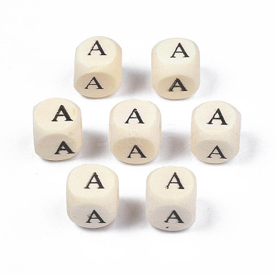 Printed Natural Wood Beads WOOD-T026-001A-1