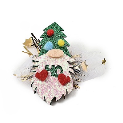 Christmas Theme Glitter Felt Fabric Alligator Hair Clip LS-PHAR-U002-01K-1