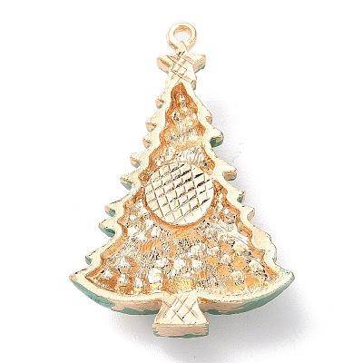 Christmas Zinc Alloy Rhinestone Pendnats PALLOY-K008-01C-KCG-1