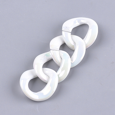 Acrylic Imitation Pearl Linking Rings OACR-S024-46-1