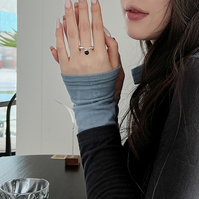 S925 Sterling Silver Open Cuff Ring for Women RJEW-M164-03-1