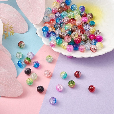 Transparent Crackle Acrylic Beads CACR-YW0001-09B-1