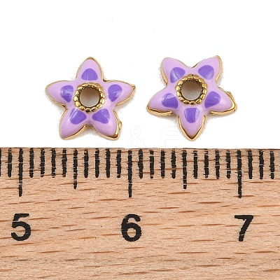 304 Stainless Steel Enamel Bead Cap SA-CBAA937-12G-02-1