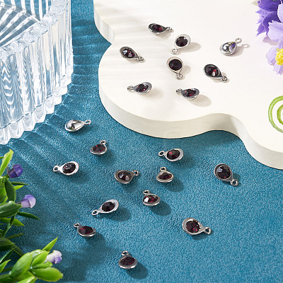 20Pcs Faceted Glass Charms RGLA-TADJ0001-01E-1