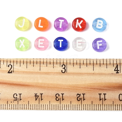 500Pcs 10 Colors Transparent Acrylic Beads TACR-FS0001-57-1