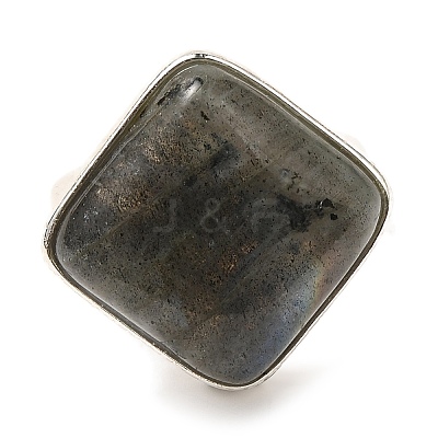 Natural Labradorite Adjustable Rings RJEW-H240-01S-13-1