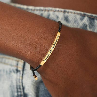 304 Stainless Steel Tube Bead Braided Bead Bracelets FS-WGDF774-02-1