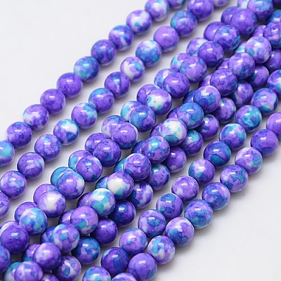 Synthetic Ocean White Jade Beads Strands G-L019-10mm-M-1