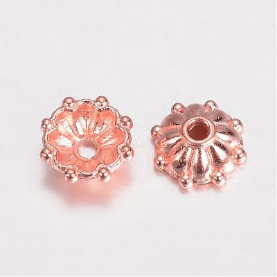 Alloy Fancy Bead Caps PALLOY-D348-09RG-1