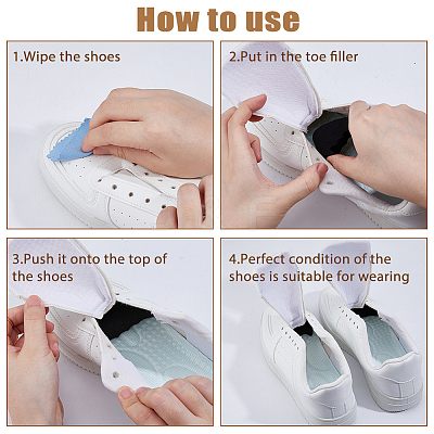 14 Pairs 2 Colors Rubber Adjustable Shoe Filler FIND-HS0001-99-1