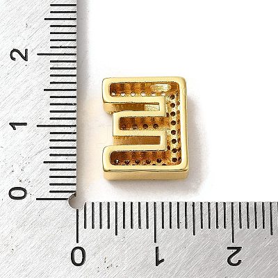 Brass Micro Pave Clear Cubic Zirconia Charms ZIRC-C009-01G-E-1