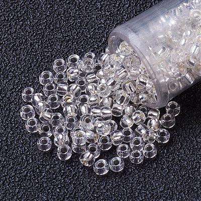 FGB 12/0 Grade A Transparent Silver Lined Round Glass Seed Beads X-SEED-A022-F12-34-1