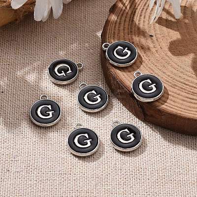Platinum Plated Alloy Charms LS-ENAM-S118-02G-P-1