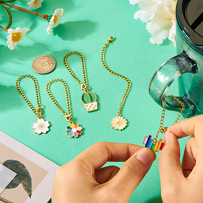 5Pcs 5 Styles Alloy Enamel Wine Glass Charms HJEW-TA0001-15-1