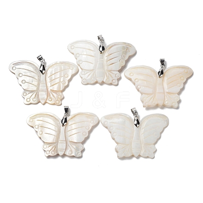 Natural Freshwater Shell Pendants BSHE-P033-05P-1