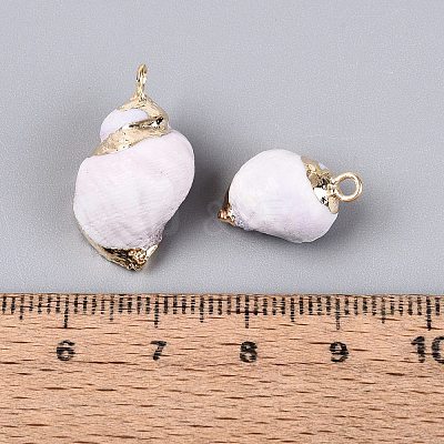 Electroplate Natural Sea Shell Pendants BSHE-Q020-02-1