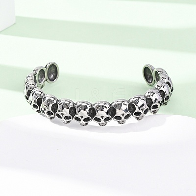 316 Surgical Stainless Steel Cuff Bangles BJEW-C142-02AS-1