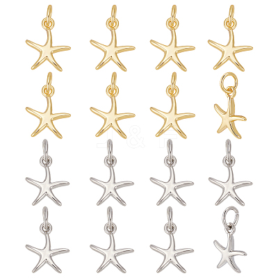 16Pcs 2 Colors Brass Charms KK-ME0002-11-1