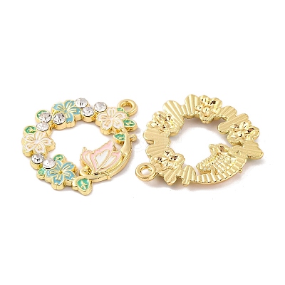 Rack Plating Alloy Enamel Pendants FIND-M020-03F-G-1