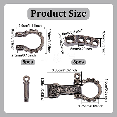 8 Bags Alloy Shackle Clasps FIND-UN0007-86-1