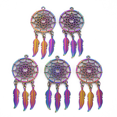 Rainbow Color Alloy Big Pendants PALLOY-S180-276-NR-1