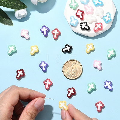 20Pcs 10 Colors Glass Beads Enamel Beads BLOW-SC0001-03-1