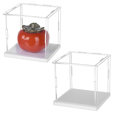 Plastic Minifigures Display Cases with White Bases ODIS-WH0043-151B-1