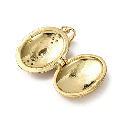 Brass Micro Pave Cubic Zirconia Locket Pendants X-KK-F912-02G-1