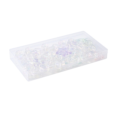 20Pcs 2 Styles Plated UV Acrylic Beads TACR-FS0001-61-1