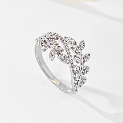 Brass Micro Pave Cubic Zirconia Finger Rings for Women PB9120-5-1