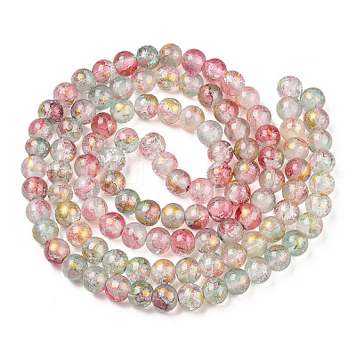 Baking Paint Crackle Glass Bead Strands DGLA-R053-05K-1