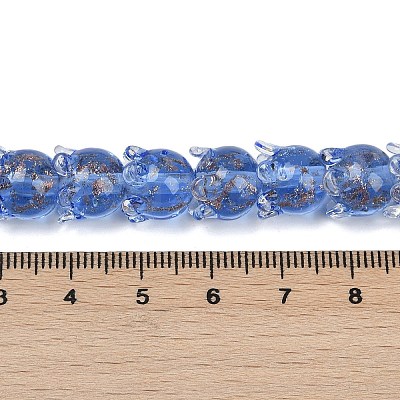 Gold Sand Lampwork Beads Strands LAMP-P069-02A-04-1