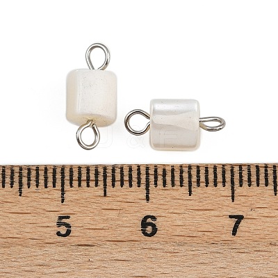 Natural Shell Square Connector Charms STAS-D378-23P-1