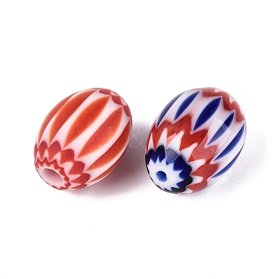 Handmade Millefiori Glass Barrel Beads LA-N002-18-1