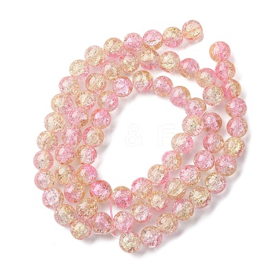 Spray Painted Crackle Glass Beads Strands CCG-Q002-12mm-03-1