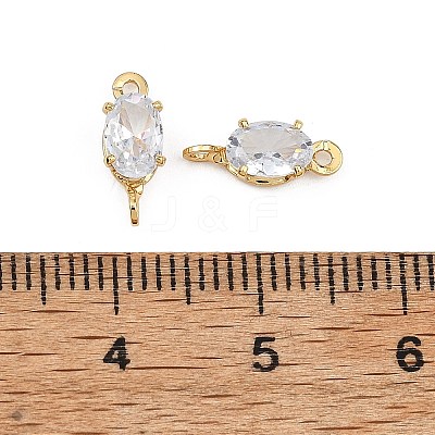 SHEGRACE Brass Pave Cubic Zirconia Oval Connector Charms XGRQ2O331-437A-G-1