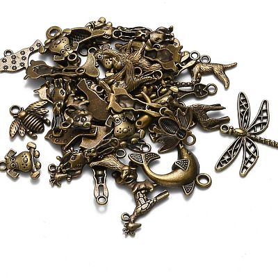 Tibetan Style Alloy Animal Pendants TIBEP-X0003-02-AB-1
