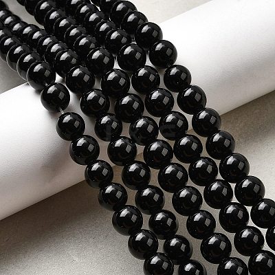 Natural Black Obsidian Beads Strands LS-G-L632-A01-8mm-1