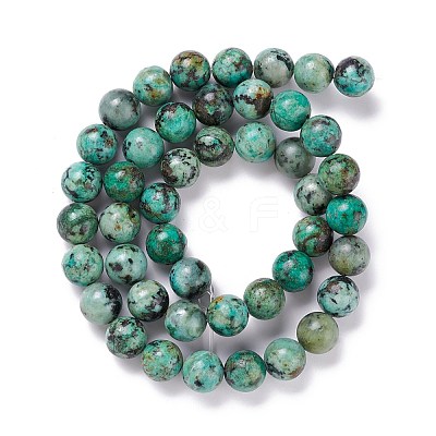 Natural African Turquoise(Jasper) Beads Strands G-E444-47-8mm-1