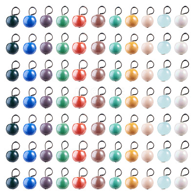 110Pcs 11 Styles Electroplate Round Glass Bead Charms PALLOY-TAC0307-1