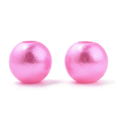Spray Painted ABS Plastic Imitation Pearl Beads OACR-T015-05A-15-1