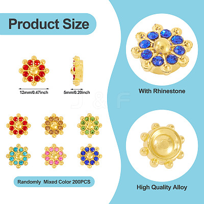 200Pcs Alloy Rhinestone Cabochons FIND-TA0008-43-1