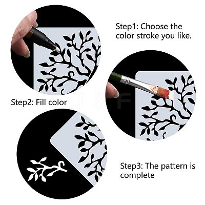 2Pcs 2 Styles Plastic Drawing Painting Stencils Templates DIY-GF0006-01A-1