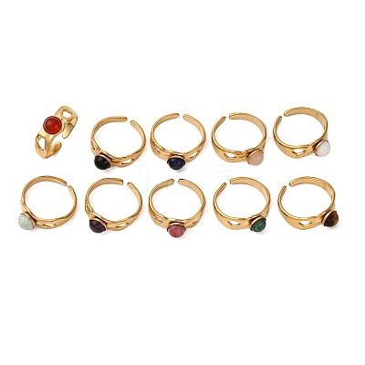 304 Stainless Steel Open Cuff Rings RJEW-A071-07G-1