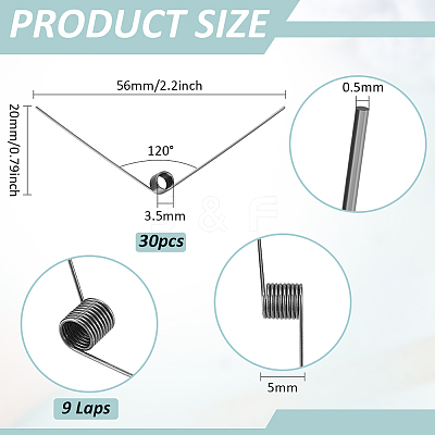 30Pcs Steel Torsion Spring FIND-BC0014-15A-1