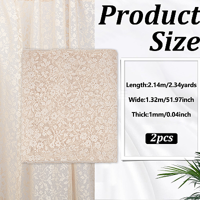 2Pcs Polyester Lace Fabric DIY-MA0007-14B-1