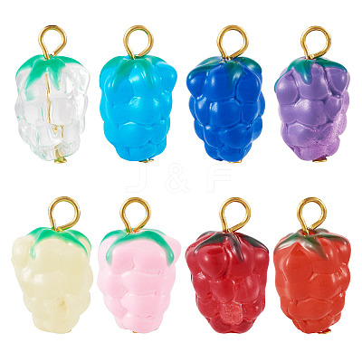 8Pcs Lampwork Pendants PALLOY-TAC0157-1