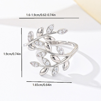 Brass Micro Pave Cubic Zirconia Finger Rings for Women FU0623-7-1